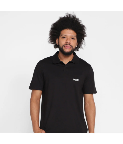 Camisa Polo Masculina Preta - MDS Caixa